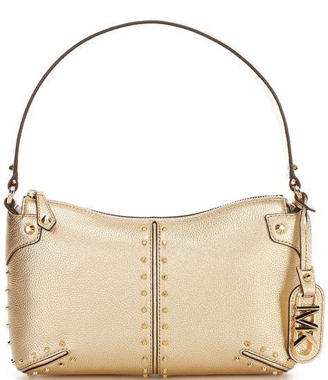 michael kors red bag with gold studs|michael kors astor studded handbag.